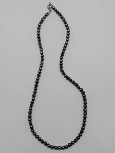 Sterling Silver and Hematite Bead Necklace