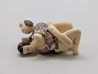 Antik JAPANESE HAND CARVED EROTIC NETSUKE FIGURES EDO / MEIJI PERIODE 