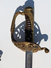 Fransk officerssabel model 1845/1855 med forgyldt messingfæste