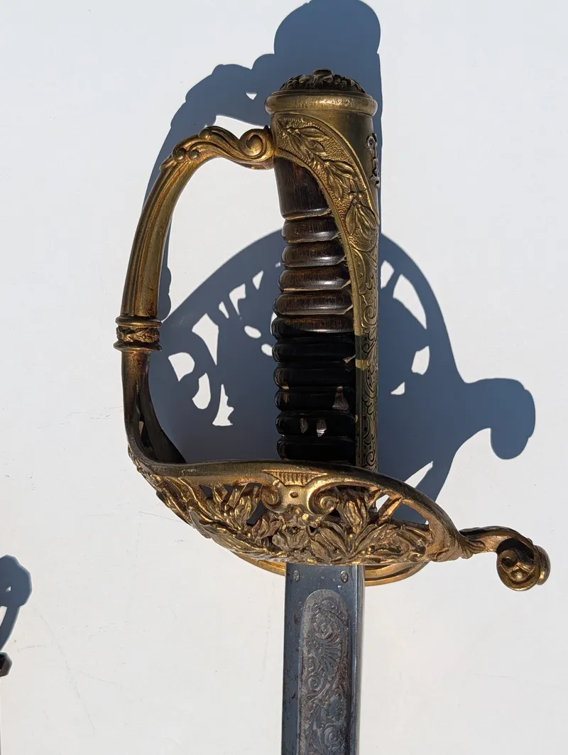 Fransk officerssabel model 1845/1855 med forgyldt messingfæste