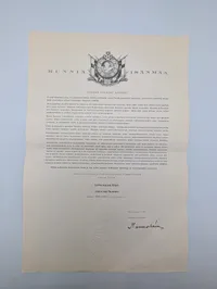 Finsk Lotta Svärd samling med diplomer, medalje og publikationer