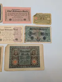 Samling af tyske pengesedler fra Weimarrepublikken, 1910-1923