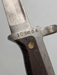 Dansk Model 1889 Krag-Jørgensen Bajonet med Enhedsmærkning