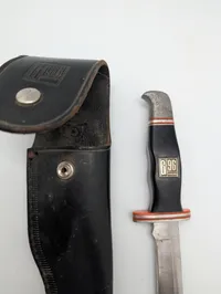 G96 Brand Model 930 Rust Proof Steel Hunting Knife with Leather Sheath