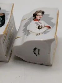 Limoges Porcelæn Napoleon Bog-Karaffel Sæt med Seks Glas