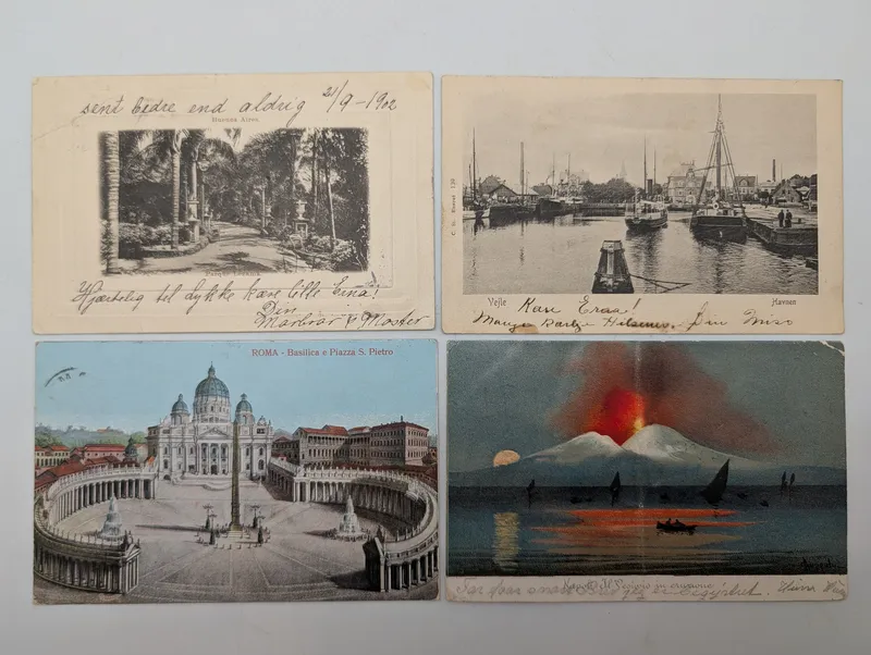 Set of Four Early 20th Century International Topographical Postcards